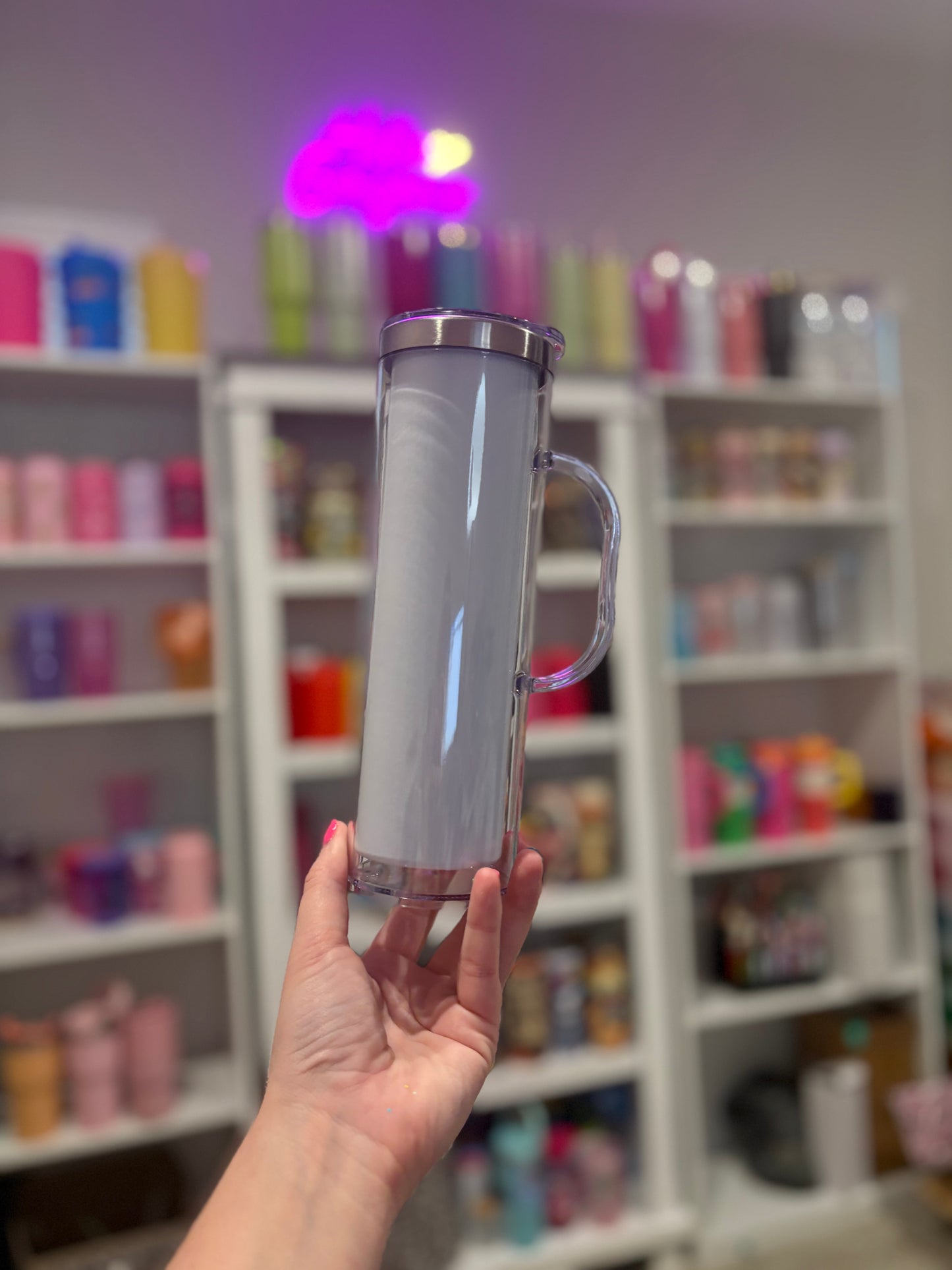 20 oz stainless steel acrylic w/Handle