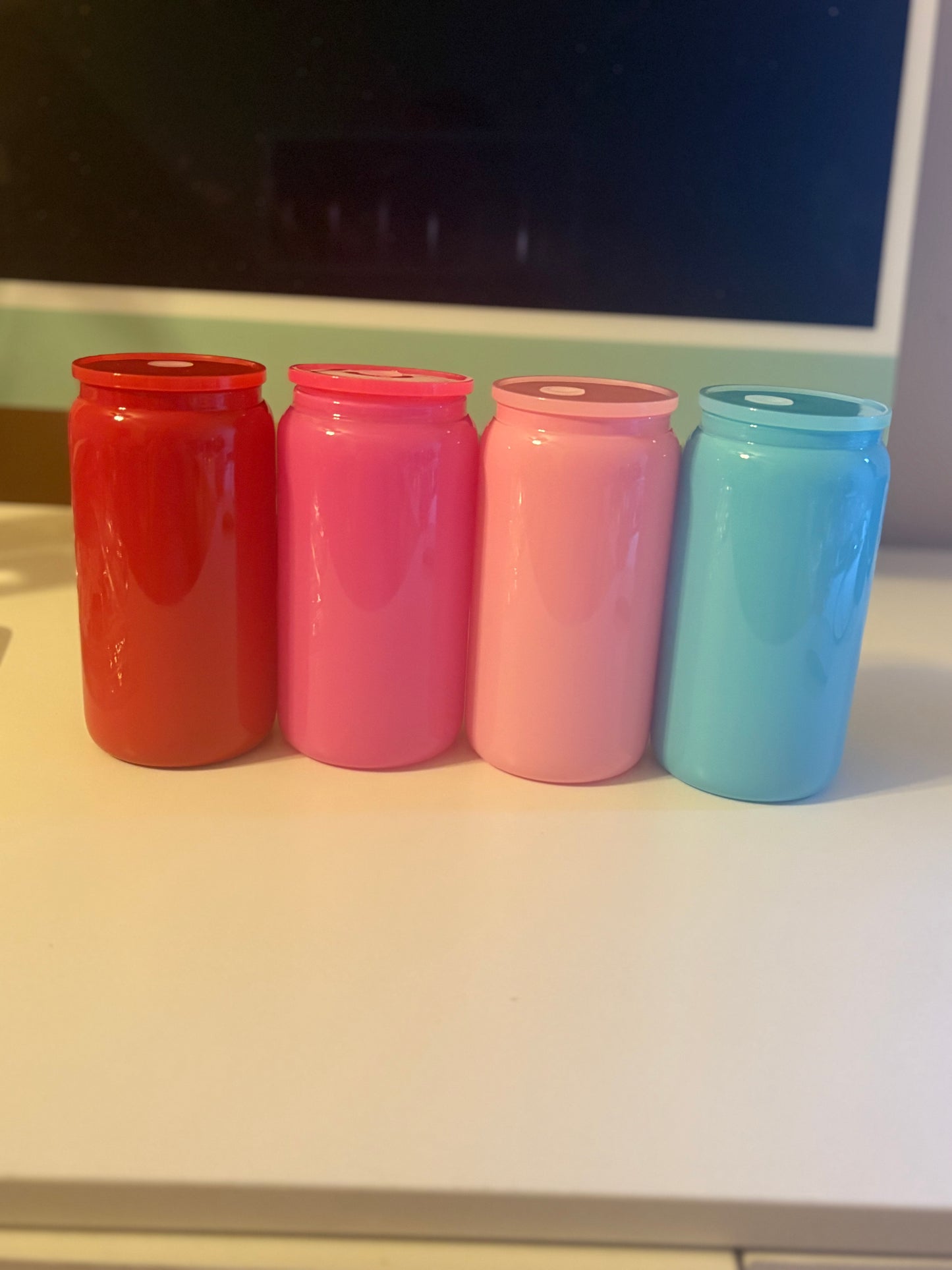 16 oz Multi Color Glass