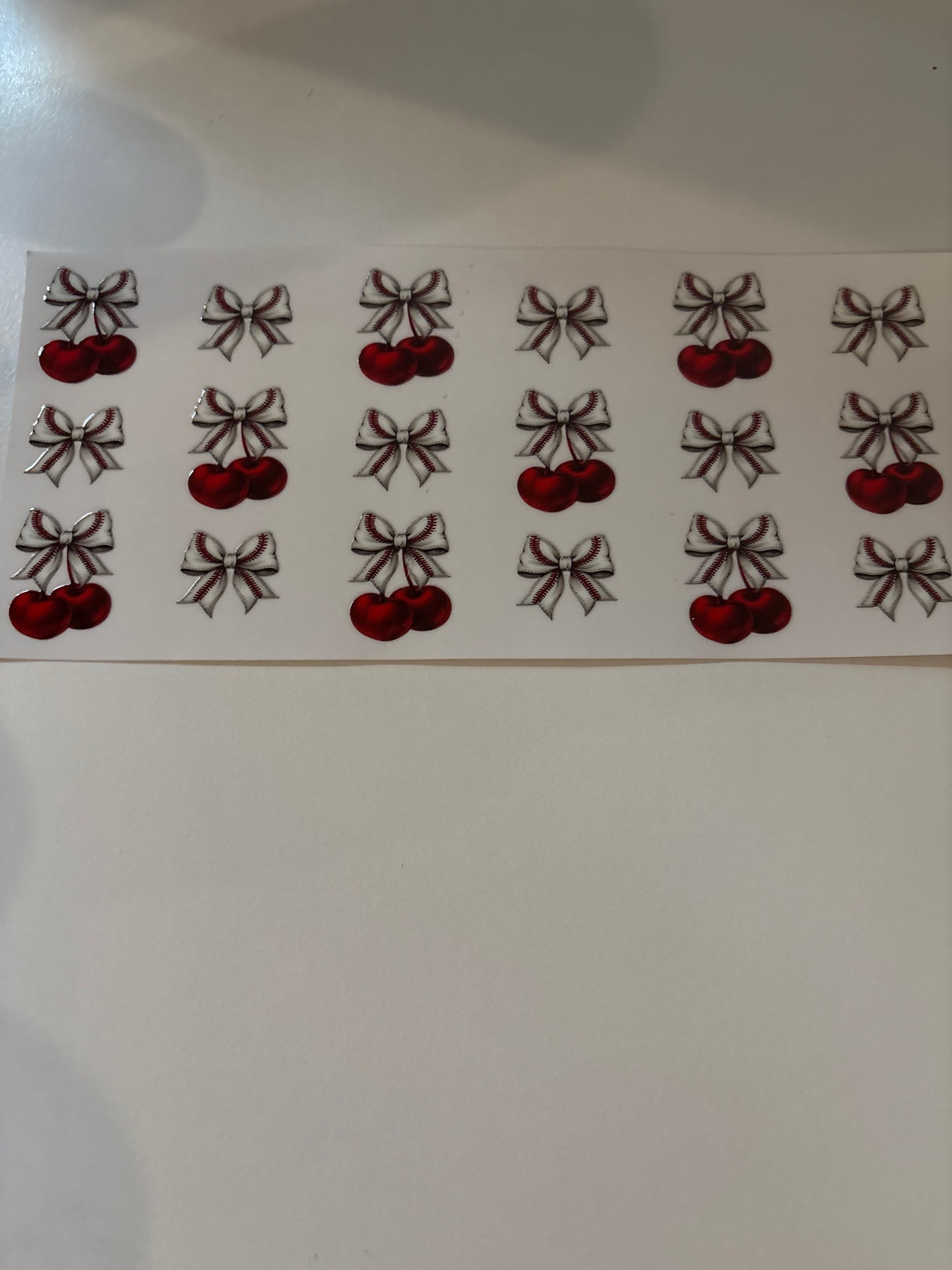 Cherry Baseball Bow