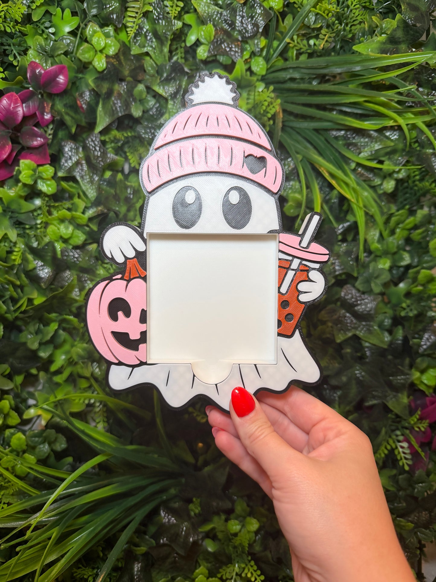 Pink Ghost Post it Holder