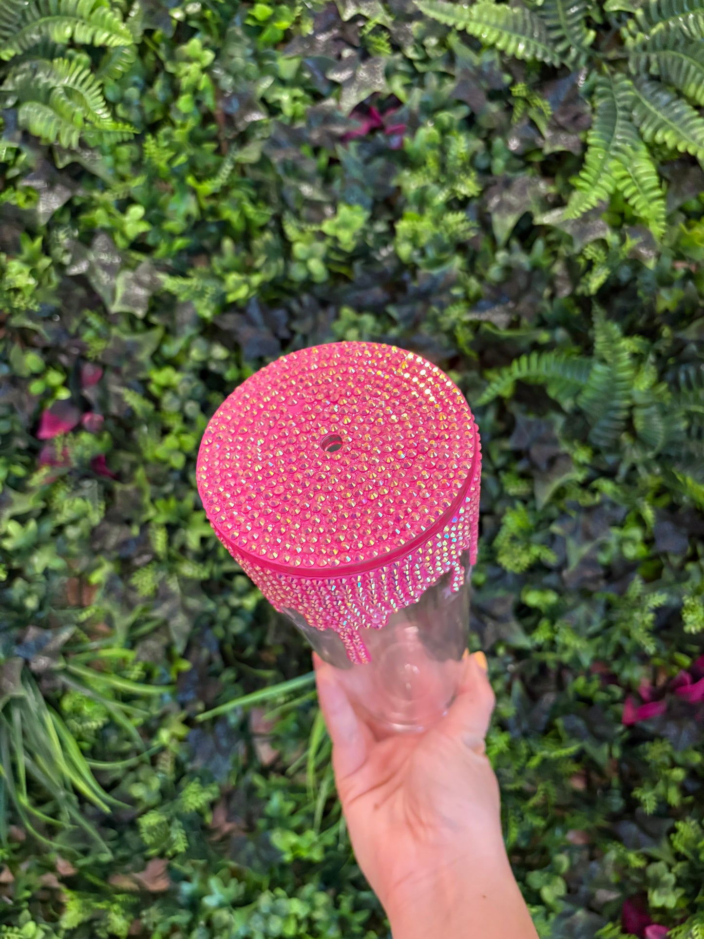 Pink Rhinestone Drip (pick wrap and glitter)