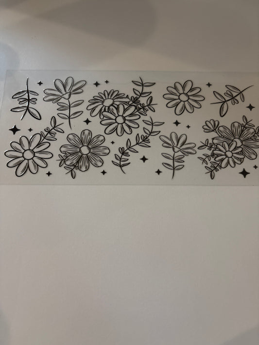 Black Outline Flowers