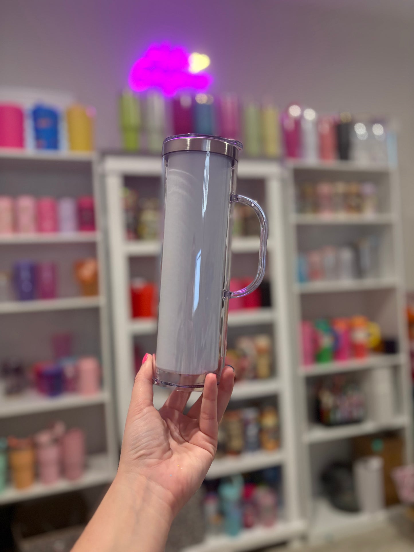 20 oz stainless steel acrylic w/Handle