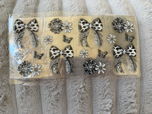 Cow Print Bow/Hearts