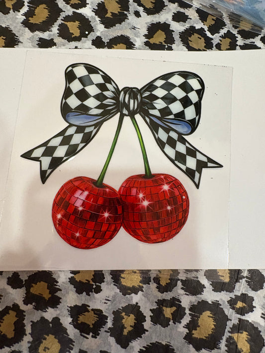 Cherries Bow Checkered #123