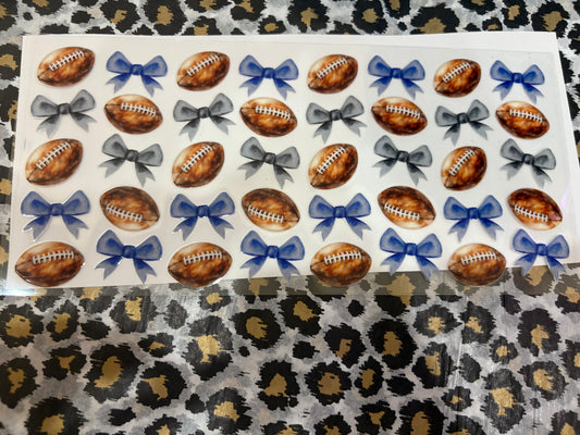 Football Blue/Grey Bows